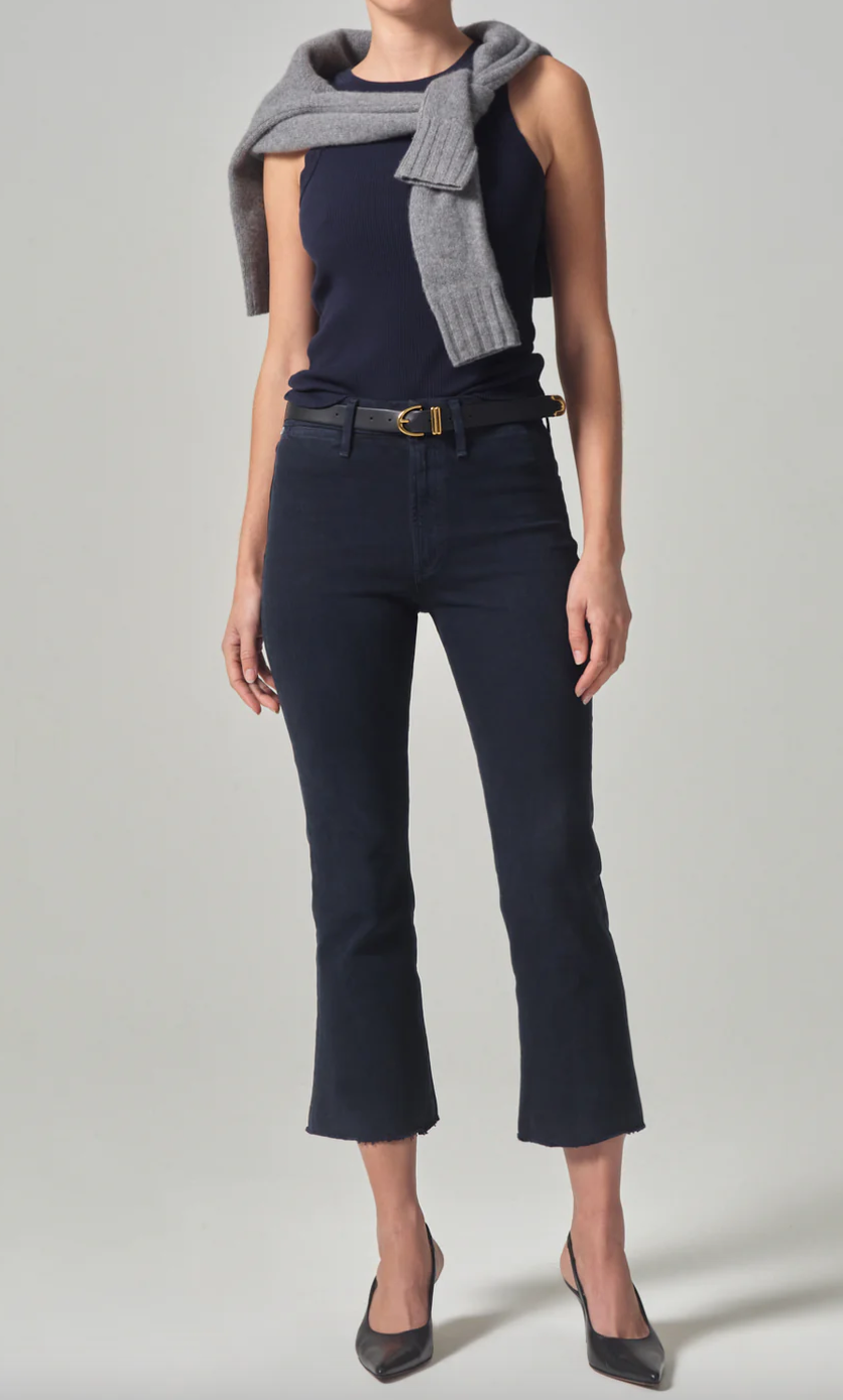 Isola cropped trouser in navy