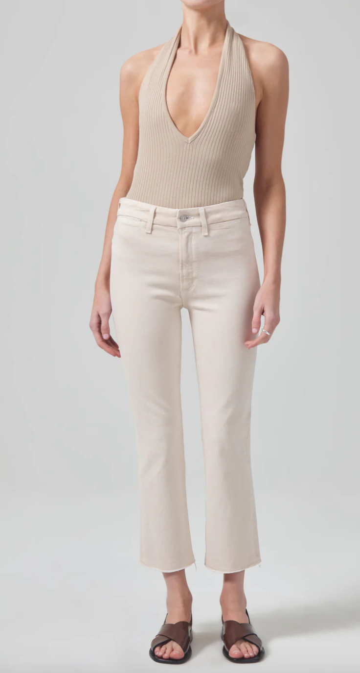 isola cropped trouser in almondette