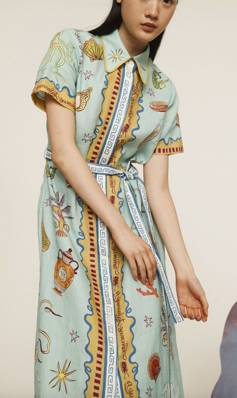 Surrealist summer shirtdress