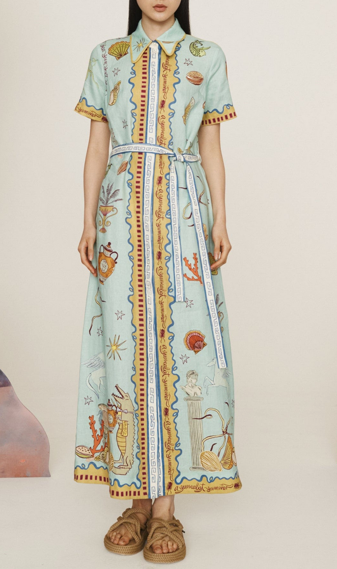 Surrealist summer shirtdress