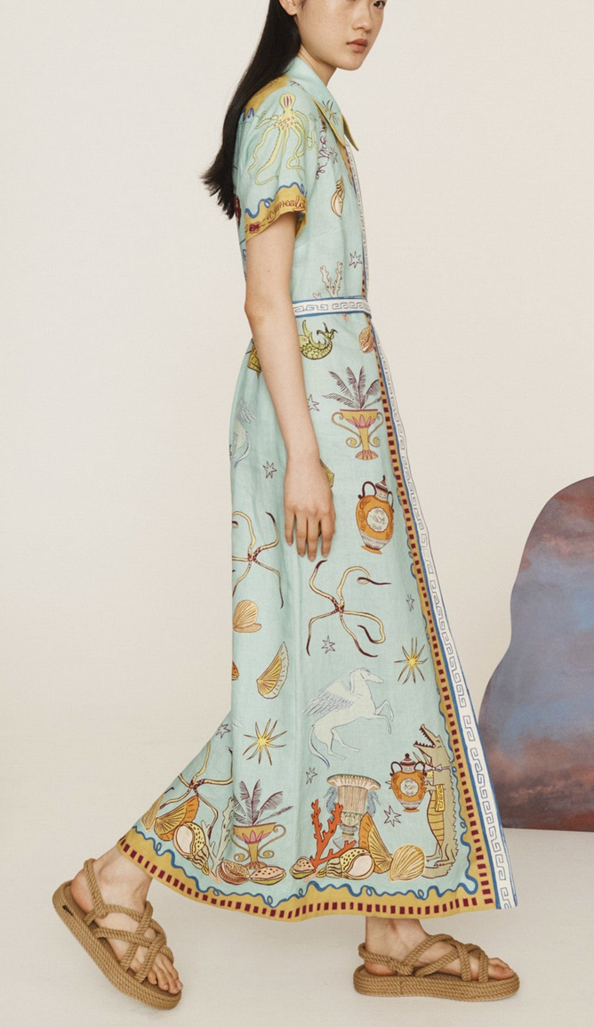 Surrealist summer shirtdress