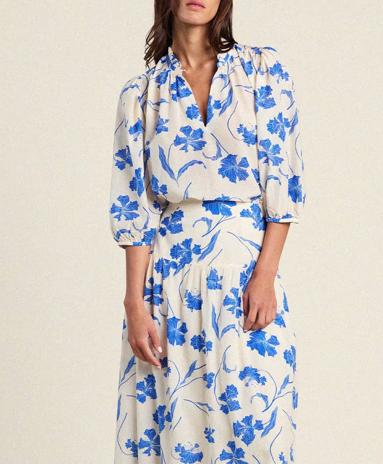 orly blouse blue iris