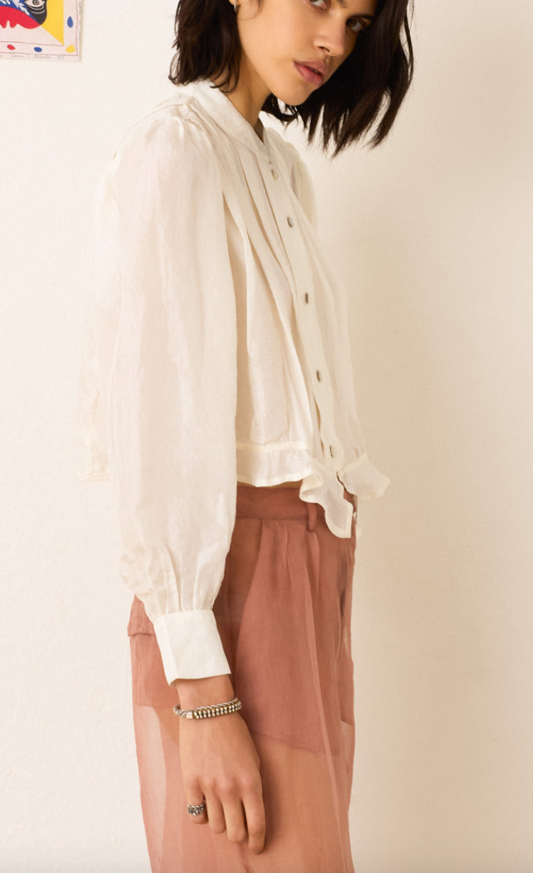 ryland pearl silk shirt white pearl