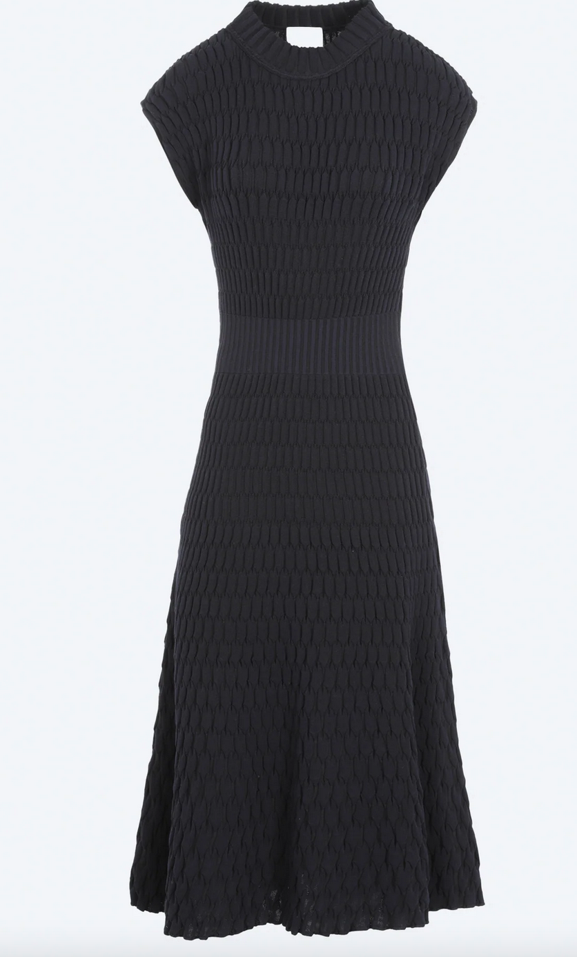 Tanger zellige knit long dress midnight