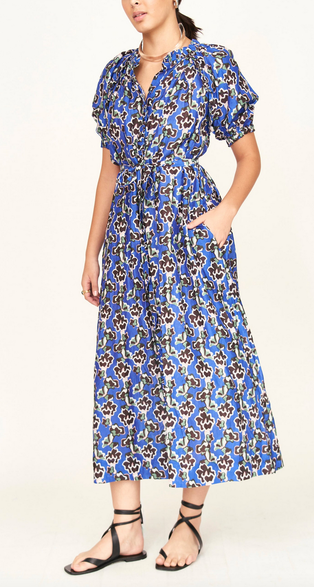 somerset dress in lapis wildflower