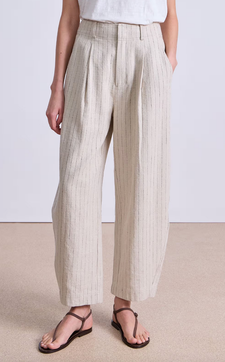 bari crop trouser striped flax
