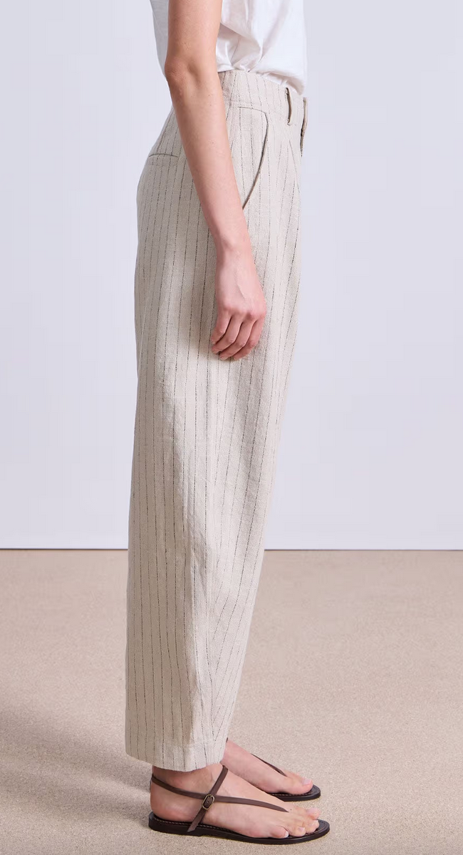 bari crop trouser striped flax