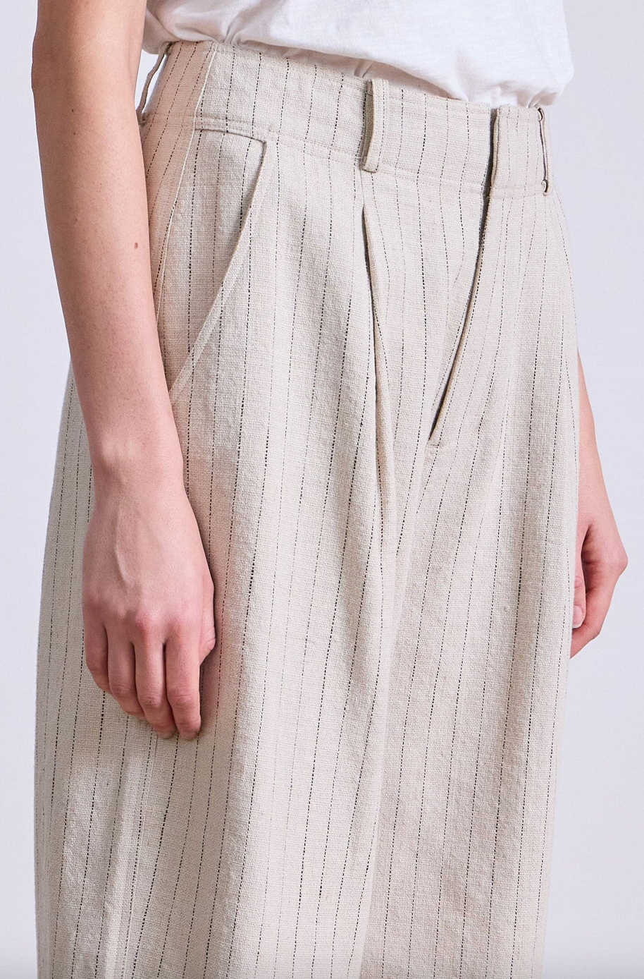 bari crop trouser striped flax