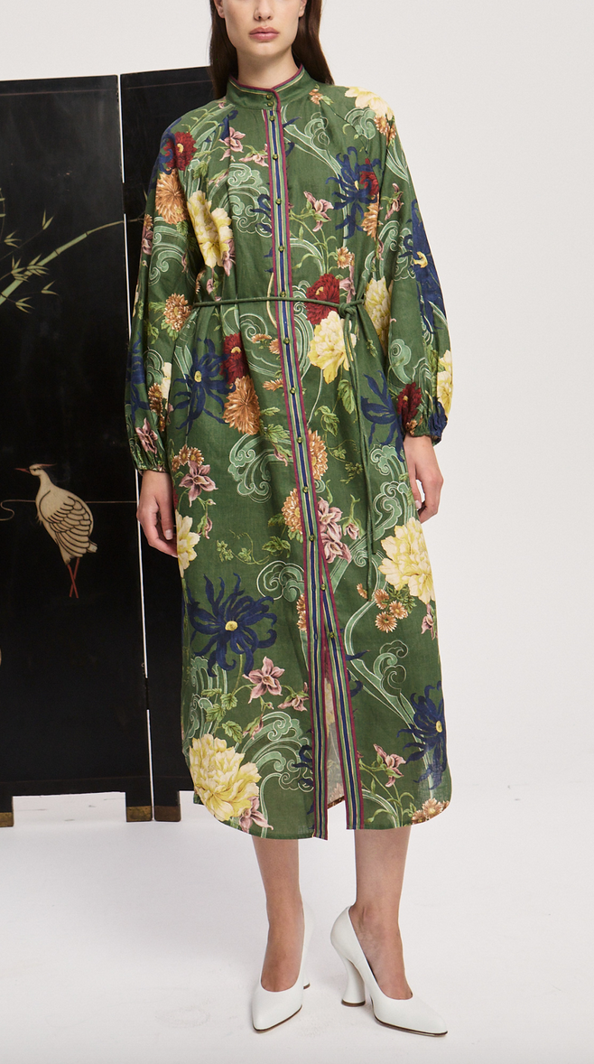 Avery shirtdress green