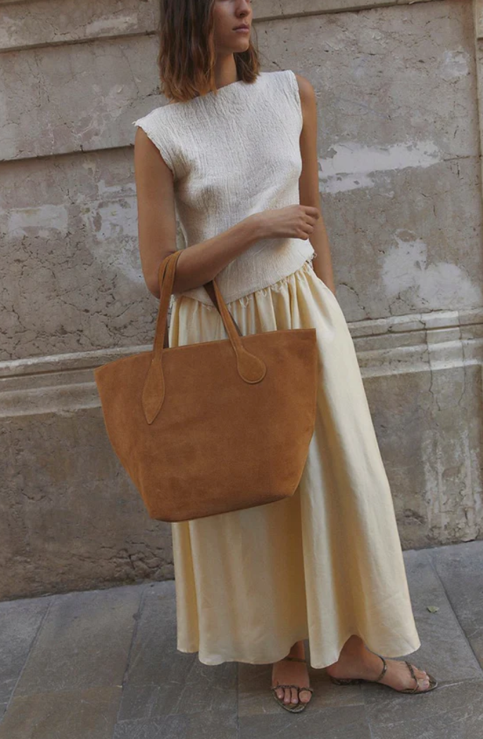 sprout tote rhum suede