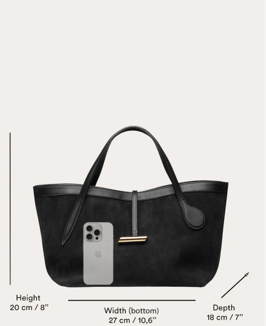 petite penne tote suede dark brown