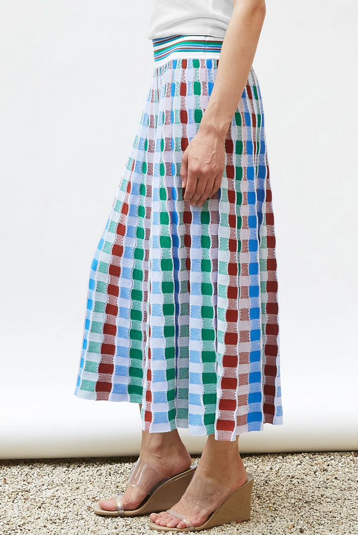 delicate skirt in a wavy knit natural multi