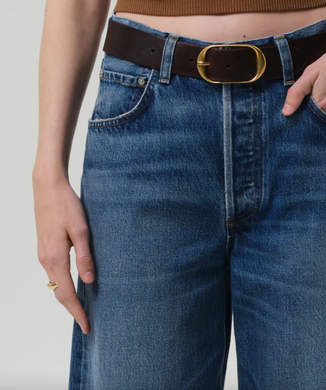 ayla raw hem crop in chaya