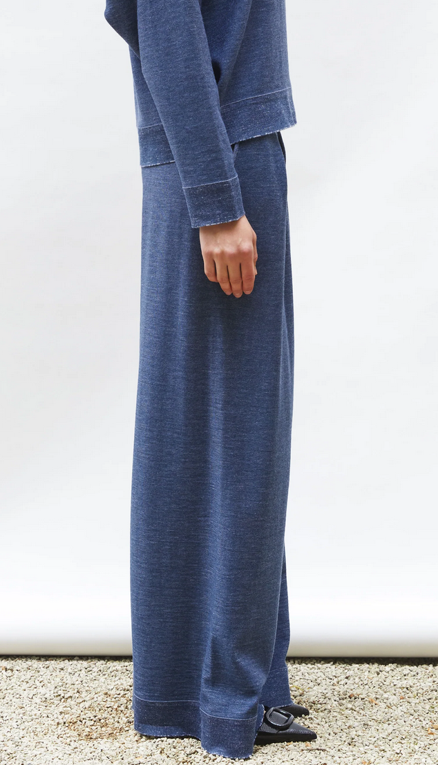 lauren fluid knit pants blueberry denim nuit