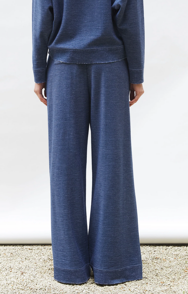 lauren fluid knit pants blueberry denim nuit