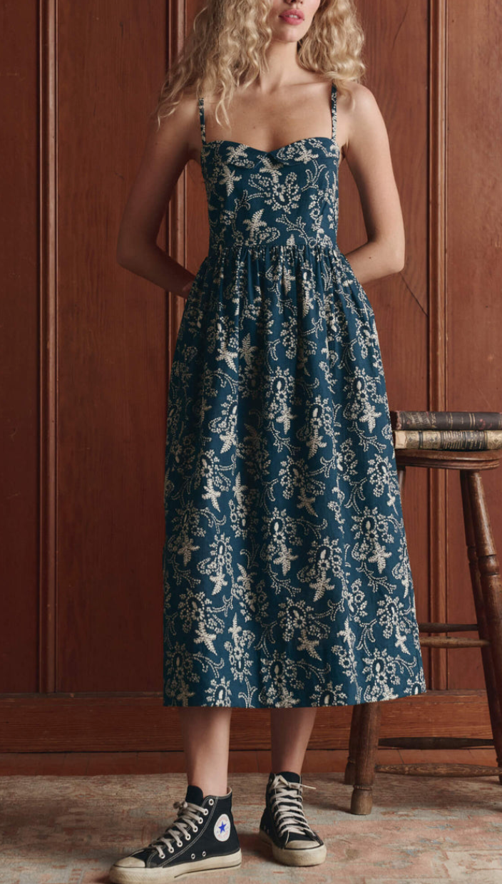 the verse dress indigo bandana