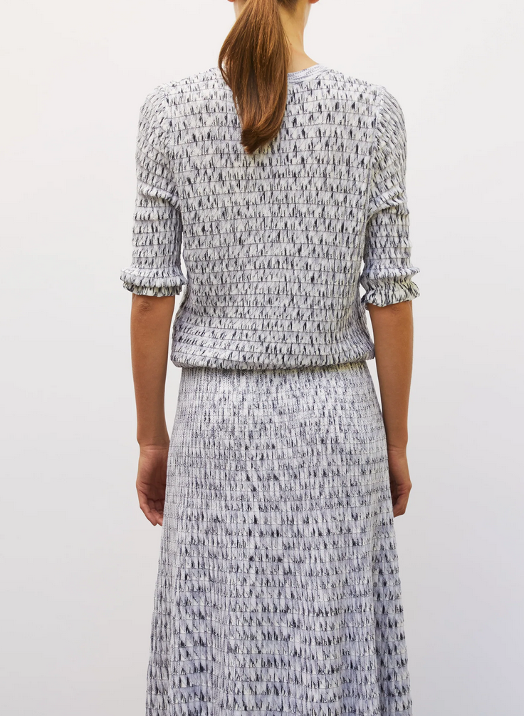 enjoue origami knit cardigan milk multi grey