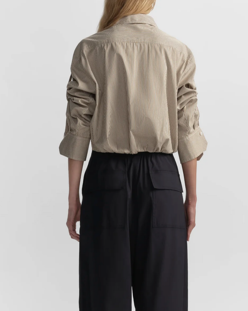 leo cropped cotton shirt pearl / aged bronze