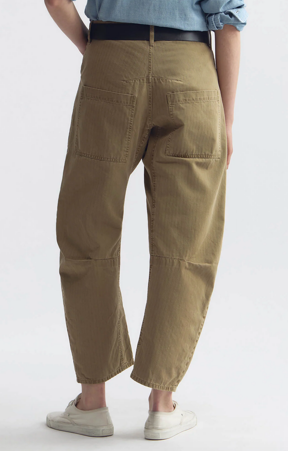 shon herringbone pant french khaki