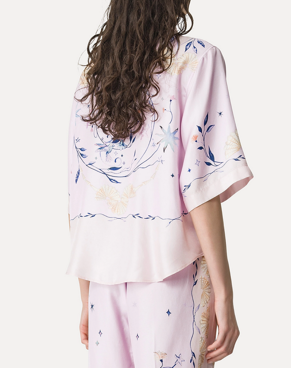 deliverance print half sleeve shirt top in sweet