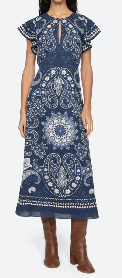 Emelina Midi Dress Navy