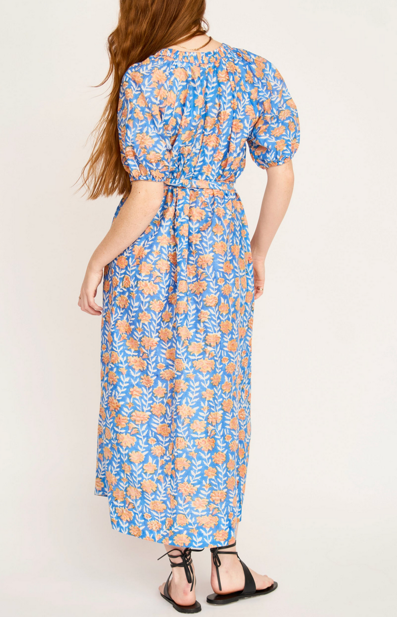 Somerset dress in tangerine carnation