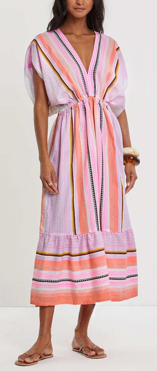 Leila Plunge Dress Kerimiti Pink