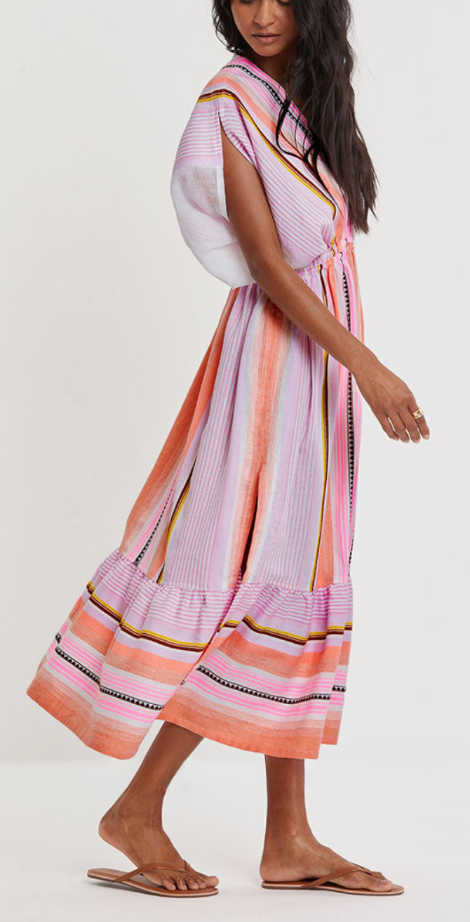 Leila Plunge Dress Kerimiti Pink