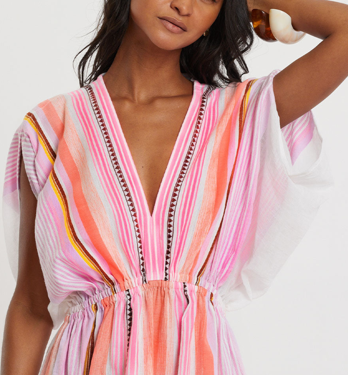 Leila Plunge Dress Kerimiti Pink