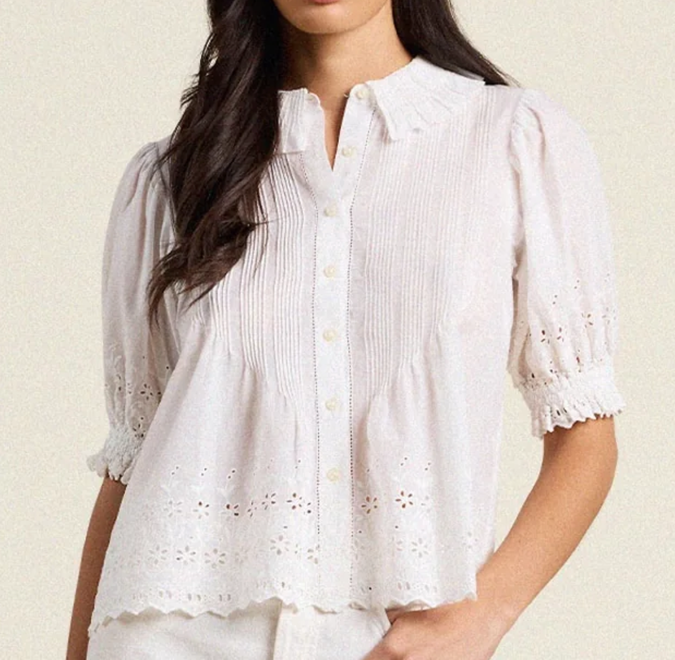 Jess blouse white eyelet