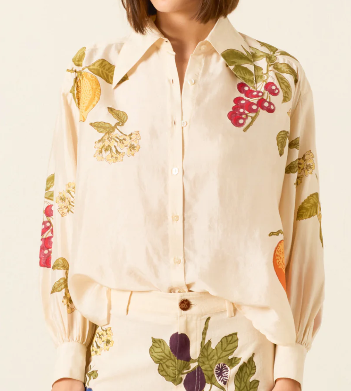 Emery four fruit silk shirt off white