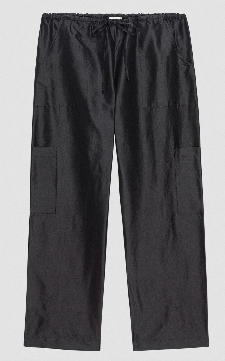 The silk taffeta cargo pant jet