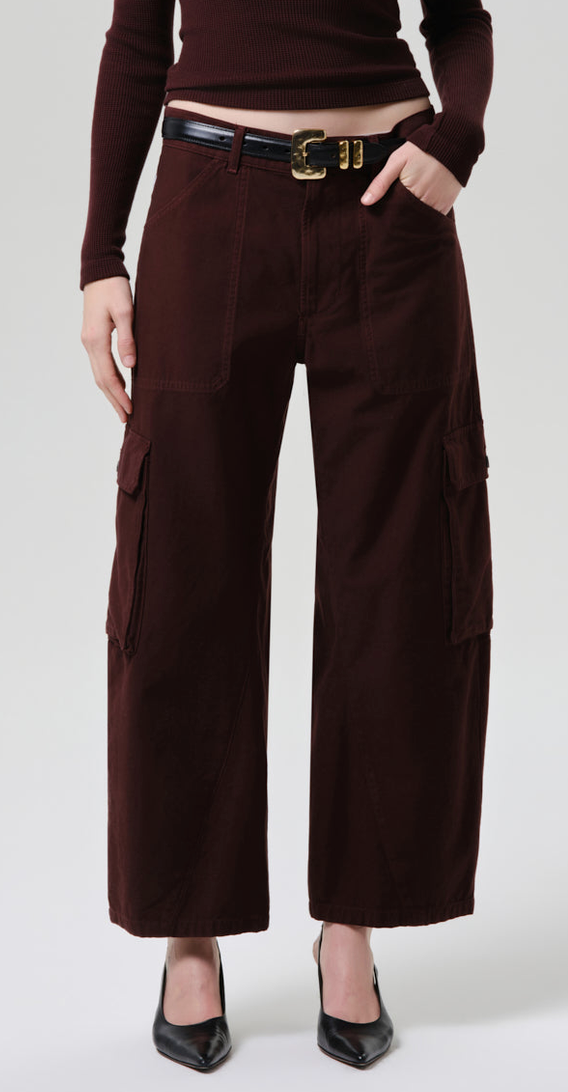 Thassos Twisted Seam Utility Pant In Mahogany