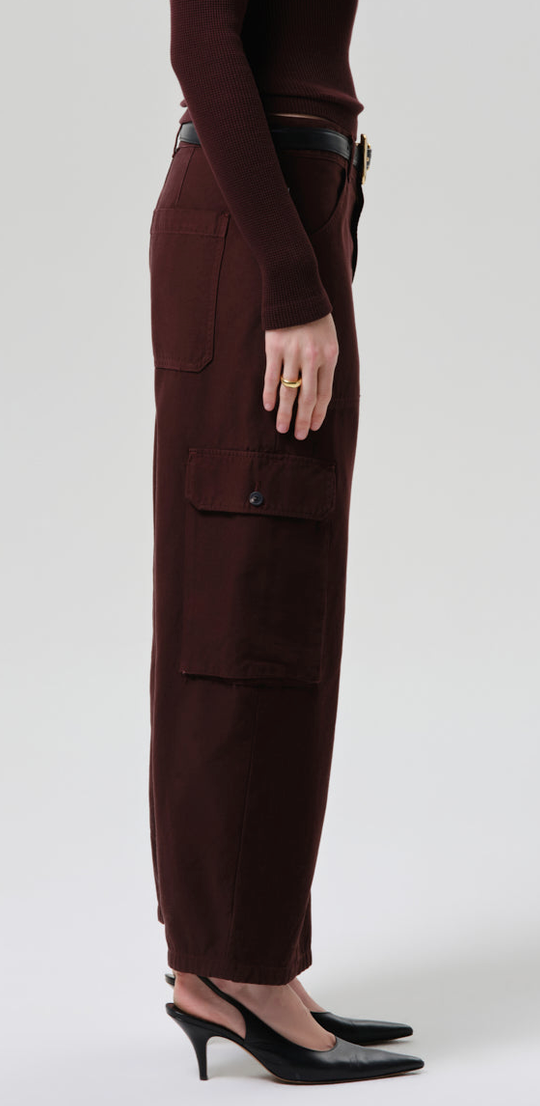 Thassos Twisted Seam Utility Pant In Mahogany