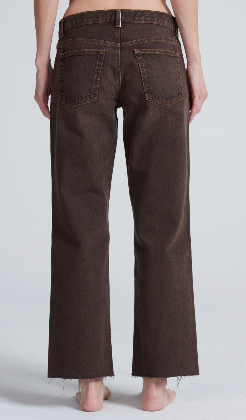 Low Rise Straight Distressed Brown