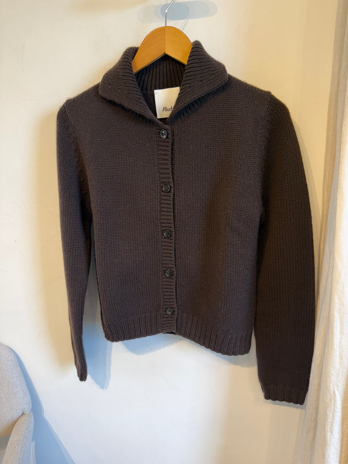 Ebony brown collar cardigan
