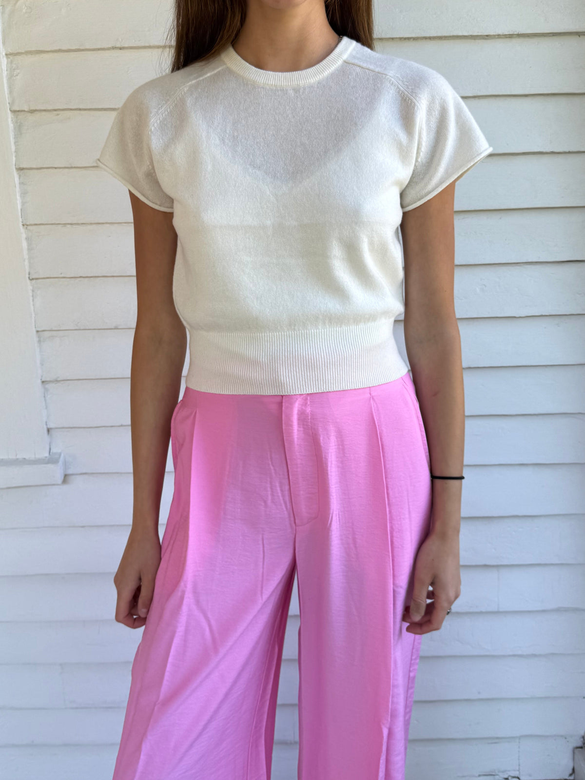 Joani Saddle Raglan Crewneck Tee Gardenia