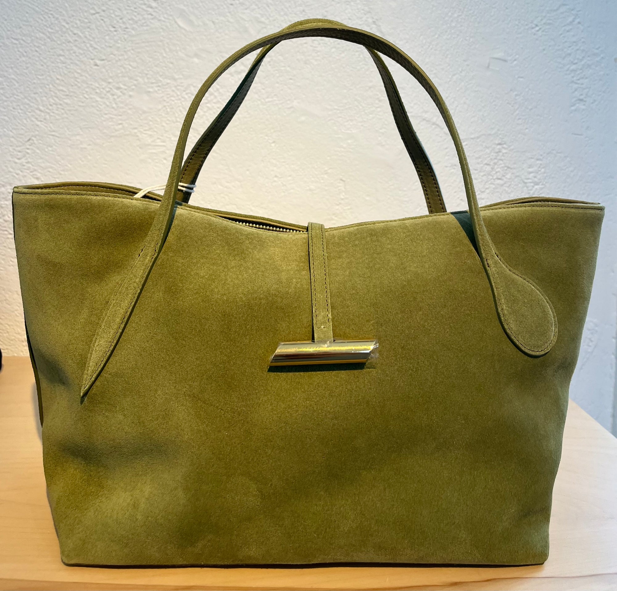 petite penne tote suede herb