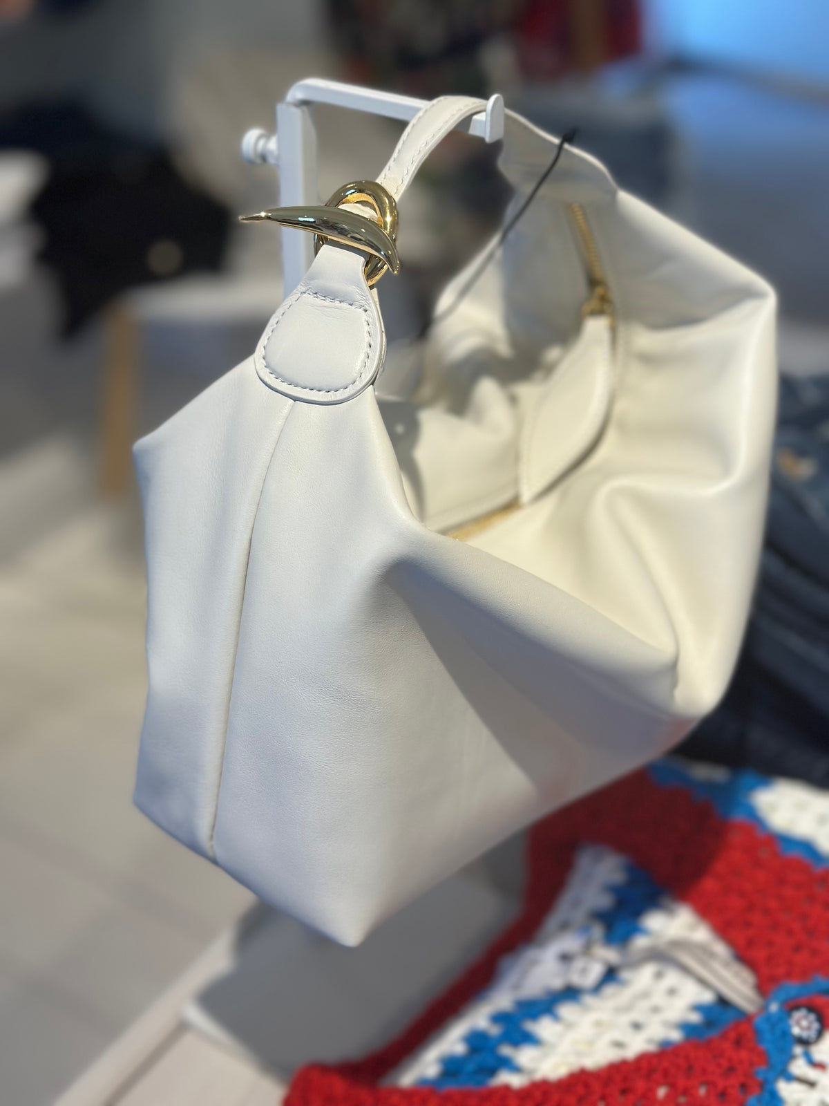 pillow pouch cream leather