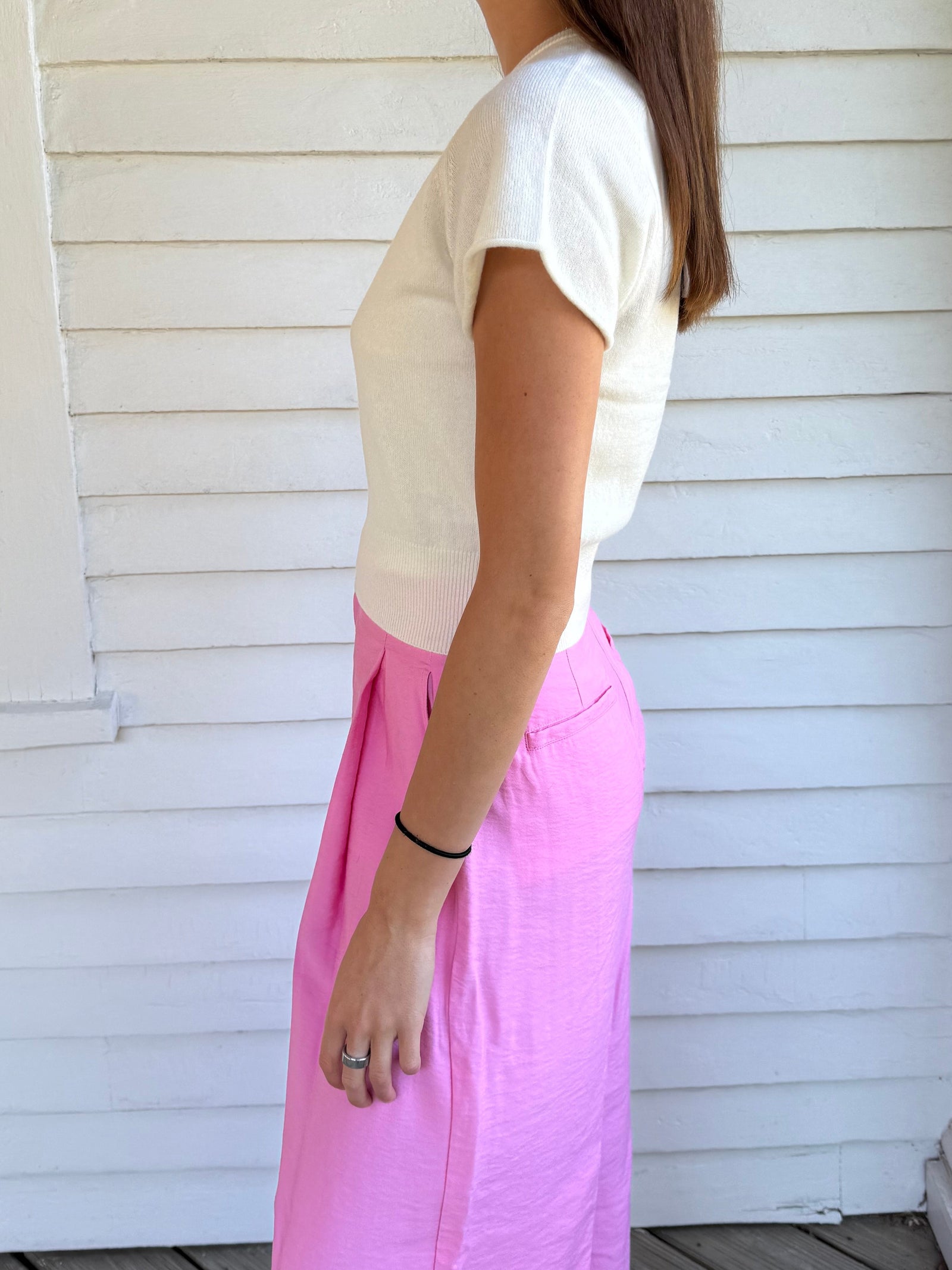 Joani Saddle Raglan Crewneck Tee Gardenia
