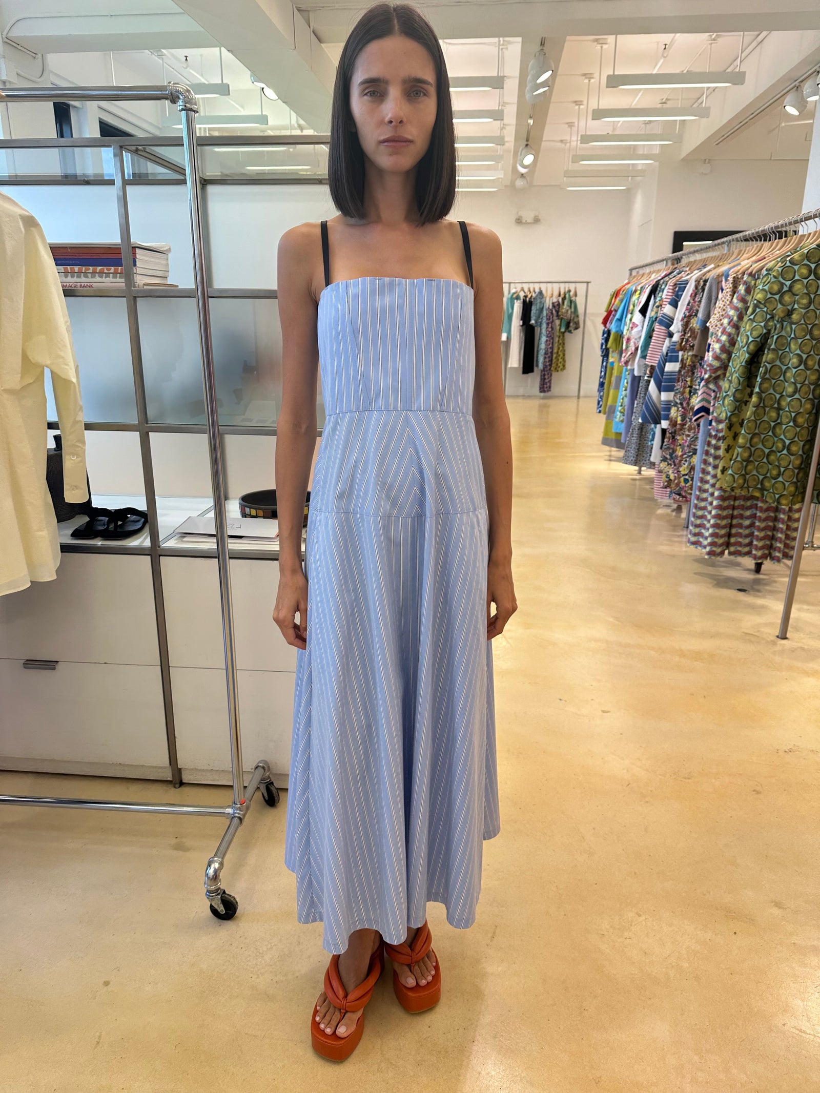 Bahamas dress blue stripes