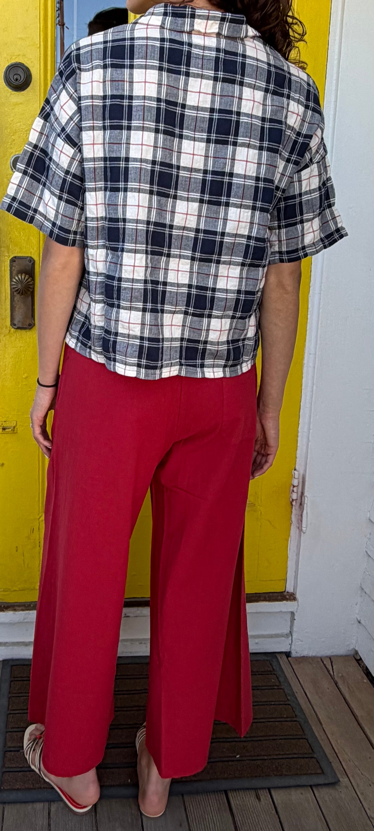 Maglia flora checks panna