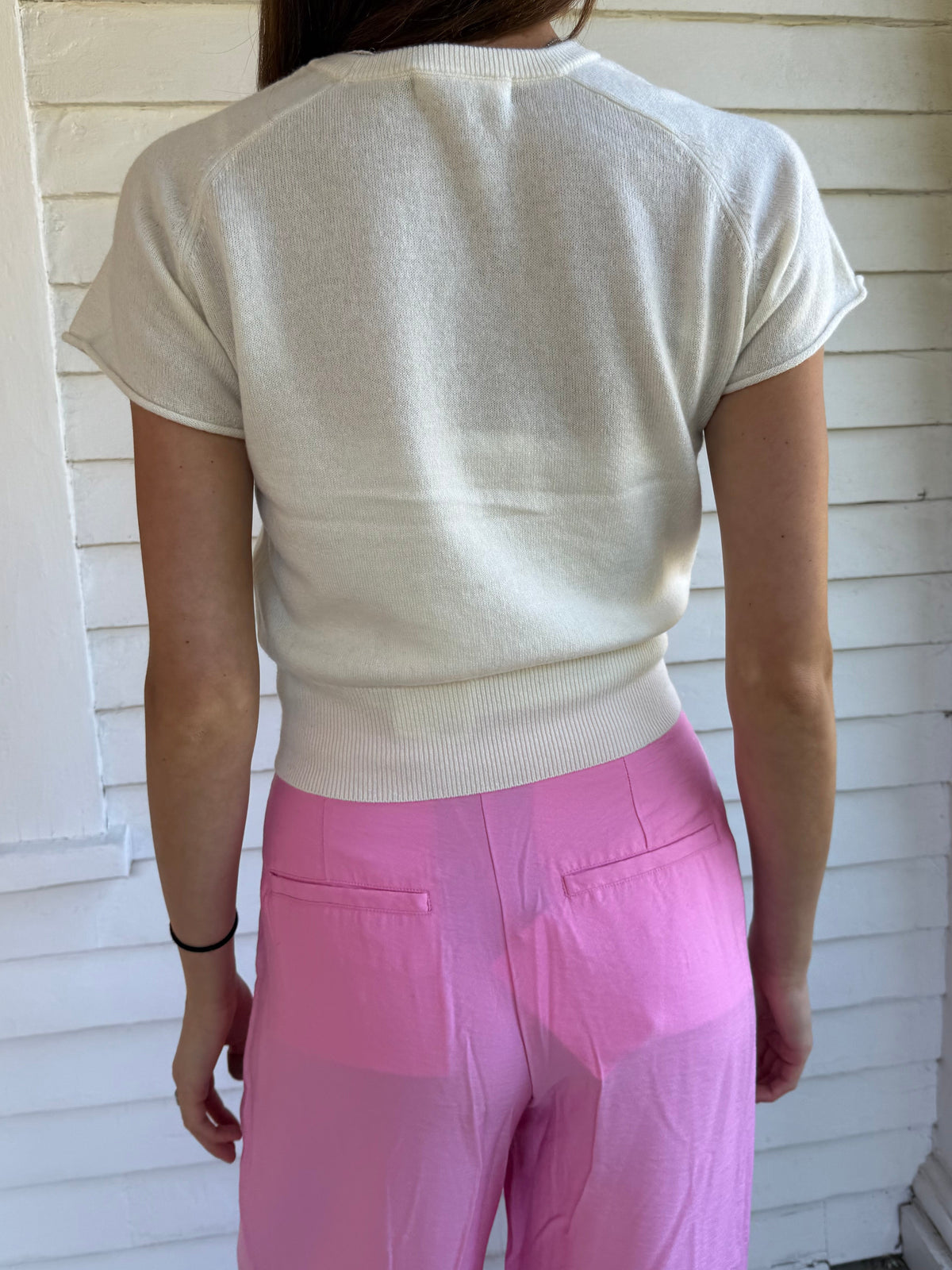 Joani Saddle Raglan Crewneck Tee Gardenia