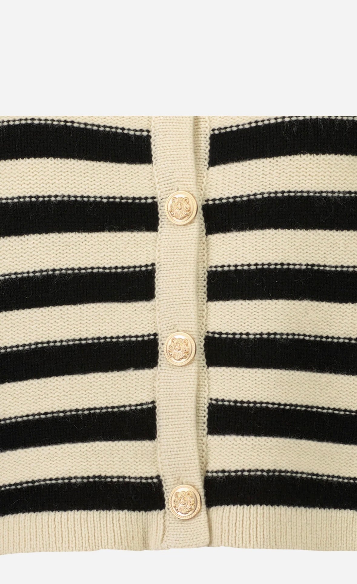 rd cardigan 1/1 black & natural stripe