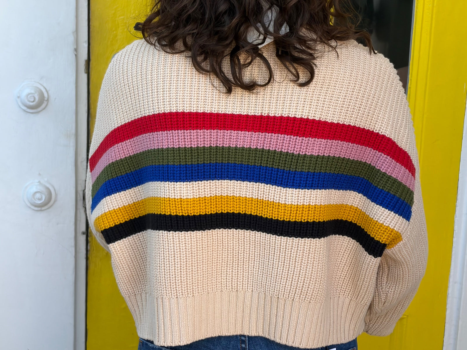 cropped hampton sweater artist stripe