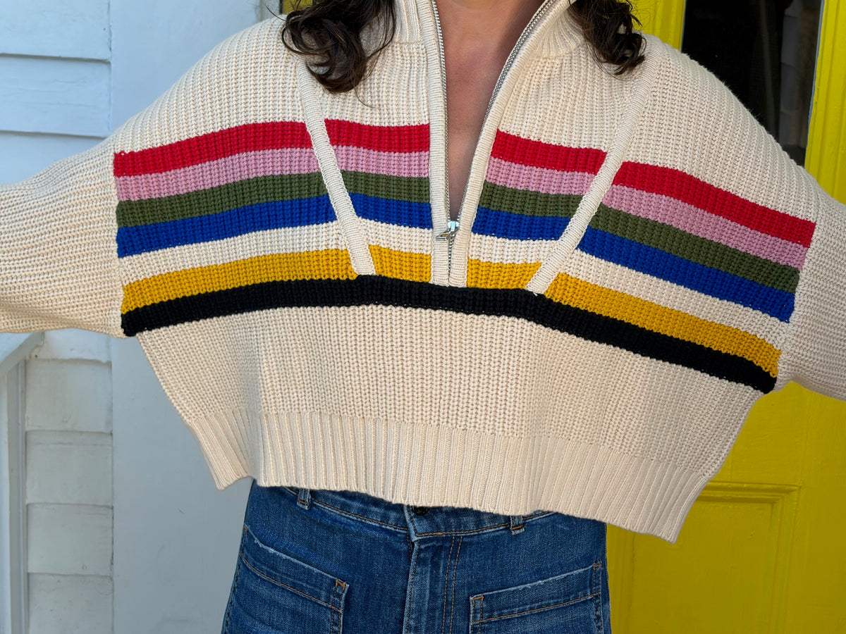 cropped hampton sweater artist stripe