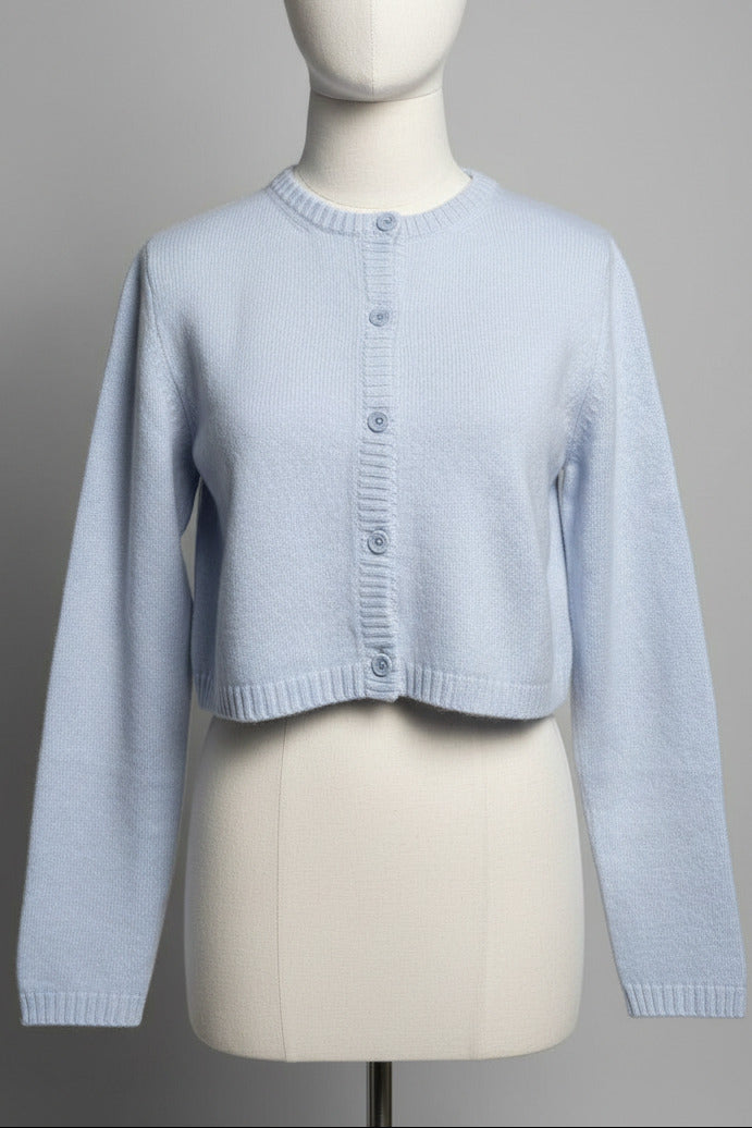 Cashmere Cropped Cardigan Chill