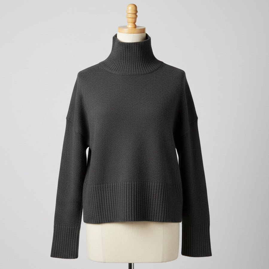 Cashmere Sweater Ulla Crop Black