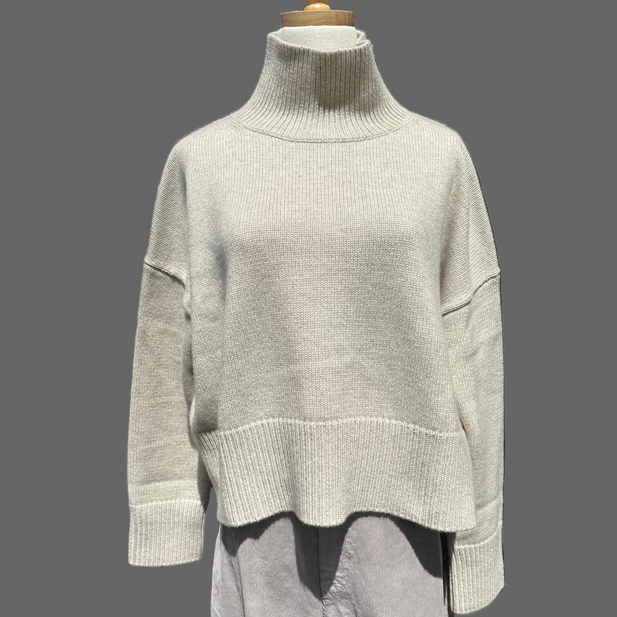 Cashmere Sweater Ulla Crop Oats White