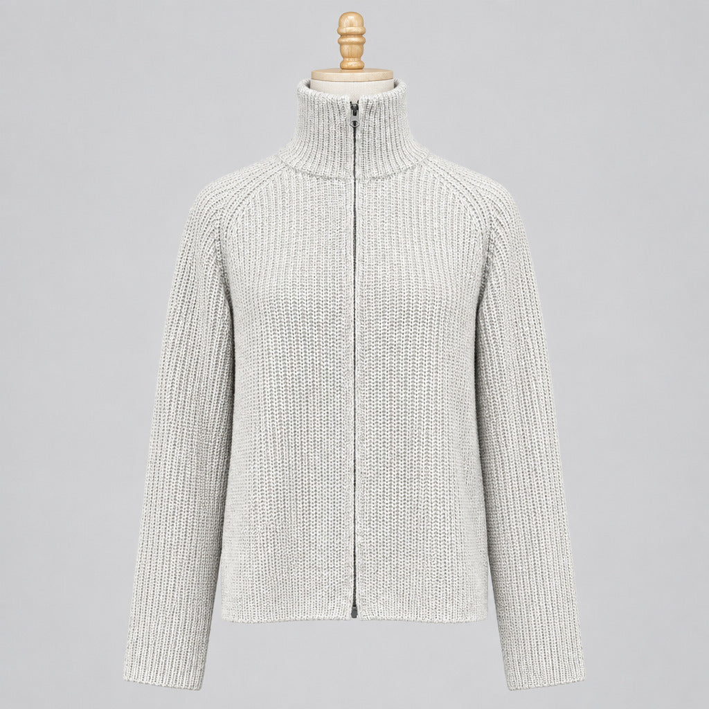 Sadie zip cardigan oyster